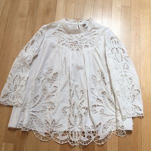 Anthropologie white lace blouse.